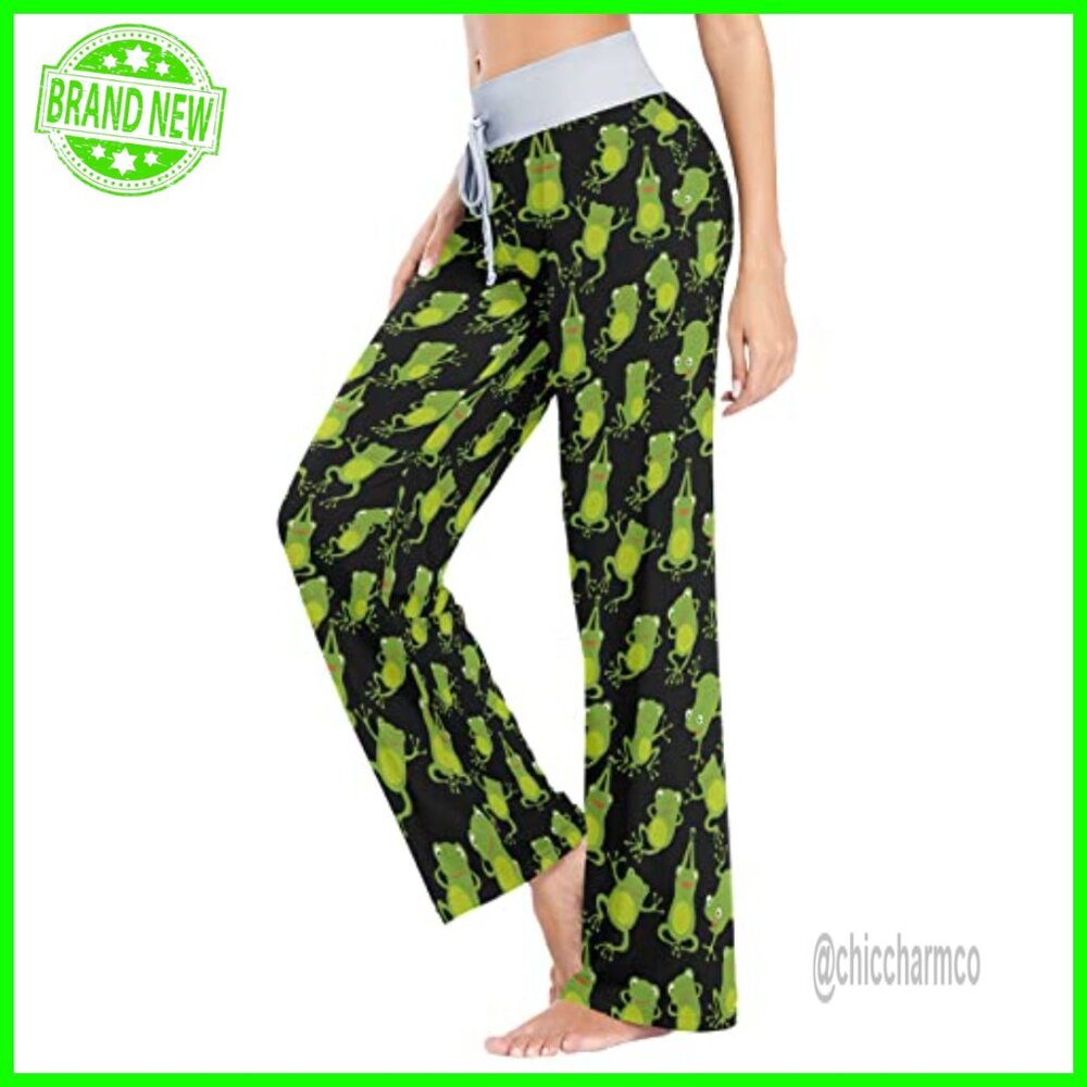 Large Soft Drawstring Pajama Pants, Polyester Spa… - image 4